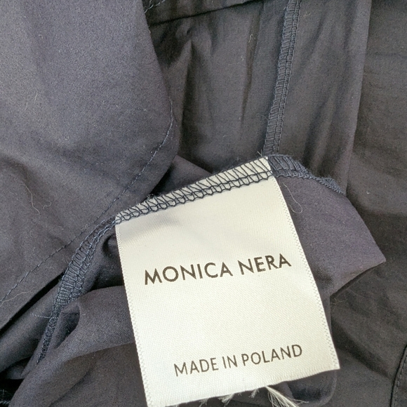 New Monica Nera Midi Dress Ava Navy Blue Oversized Quiet Luxury Wedding Guest - Picture 4 of 9